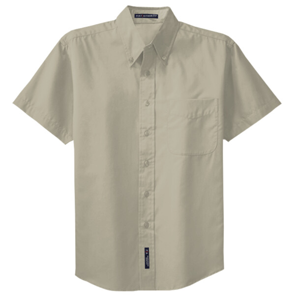 Short Sleeve Easy Care Shirt - White Embroidery SDBgear