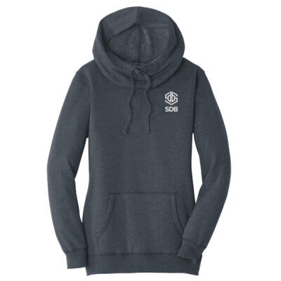 Women’s Lightweight Fleece Hoodie - White Embroidery Thumbnail