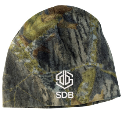 Port Authority® Camouflage Fleece Beanie - White 3D Embroidery Thumbnail