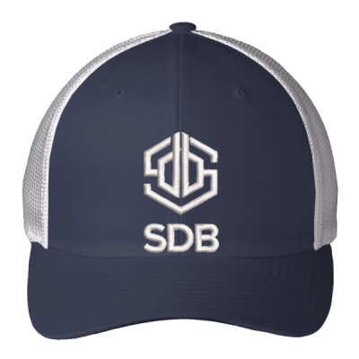 Port Authority® Flexfit® Mesh Back Cap - White 3D Embroidery Thumbnail