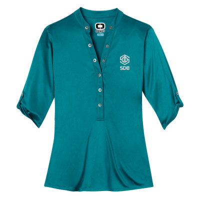Ogio Ladies Crush Henley - White Embroidery Thumbnail